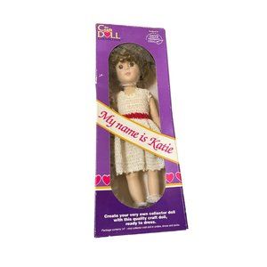 Vintage craft doll 14" brunette curly hair ready to dress
